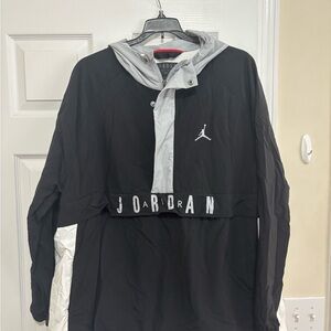 Jordan Black and Gray Anorak Hoodie